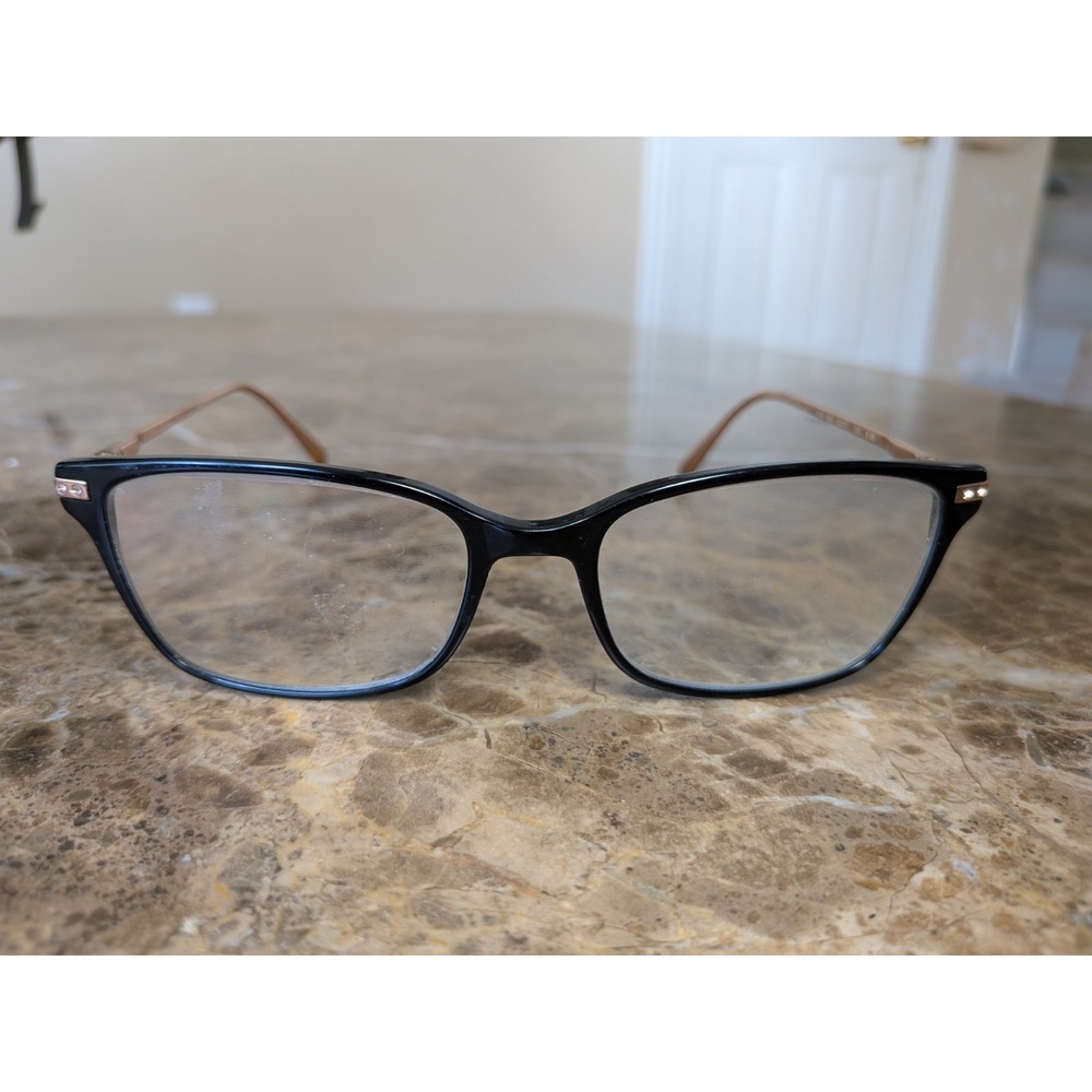 Ted Baker London B747 BLK Eyeglasses Frames Black Rose Gold 52-17-135